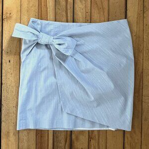 LOFT Light Blue Front Tie Lined Skirt, Size 12